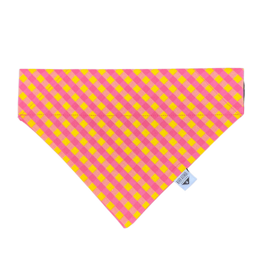 Pink Lemonade Gingham Over-the-Collar Bandana