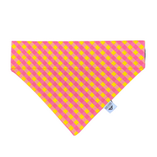 Load image into Gallery viewer, Pink Lemonade Gingham Over-the-Collar Bandana
