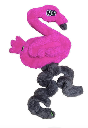 Duraplush Springy Flamingo Dog Toy