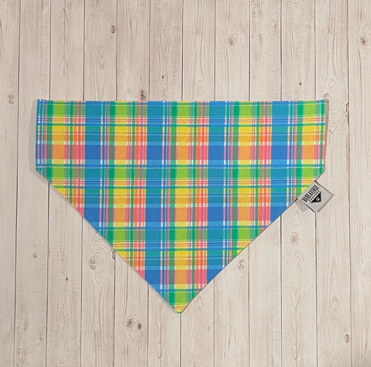 Spring Plaid Over-the-Collar Bandana