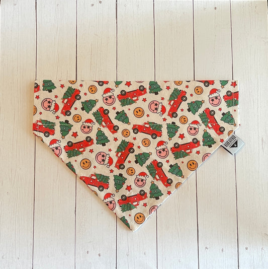 Red Retro Truck Smiles Over-the-Collar Bandana
