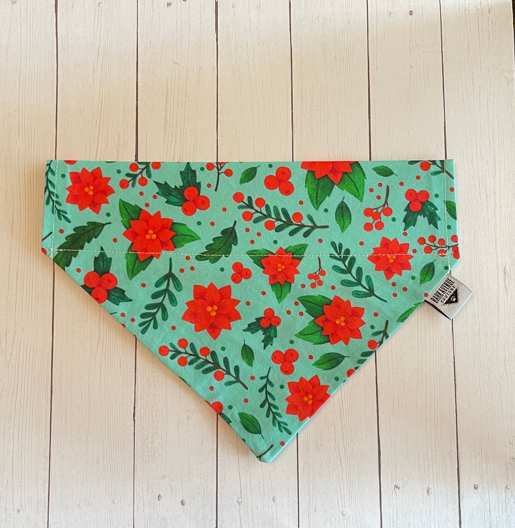 Pretty Christmas Floral Over-the-Collar Bandana