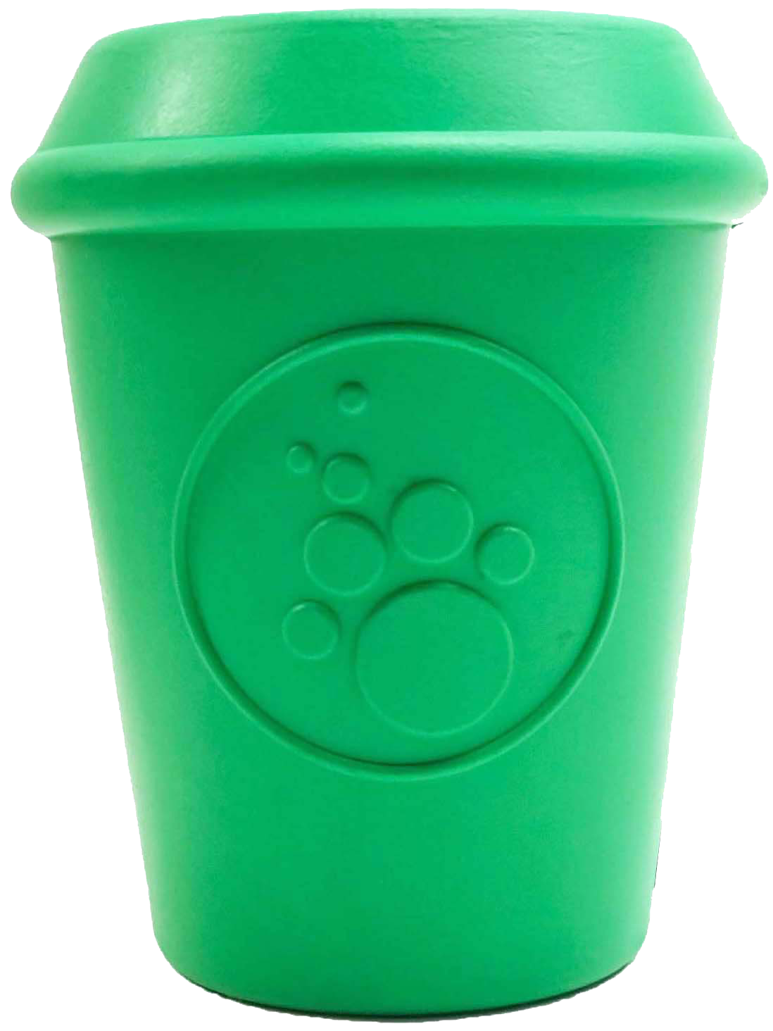 Coffee Cup Durable Rubber Chew Toy and Treat Dispenser - Green