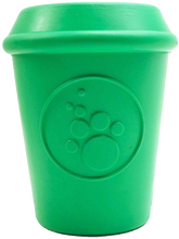Load image into Gallery viewer, Coffee Cup Durable Rubber Chew Toy and Treat Dispenser - Green
