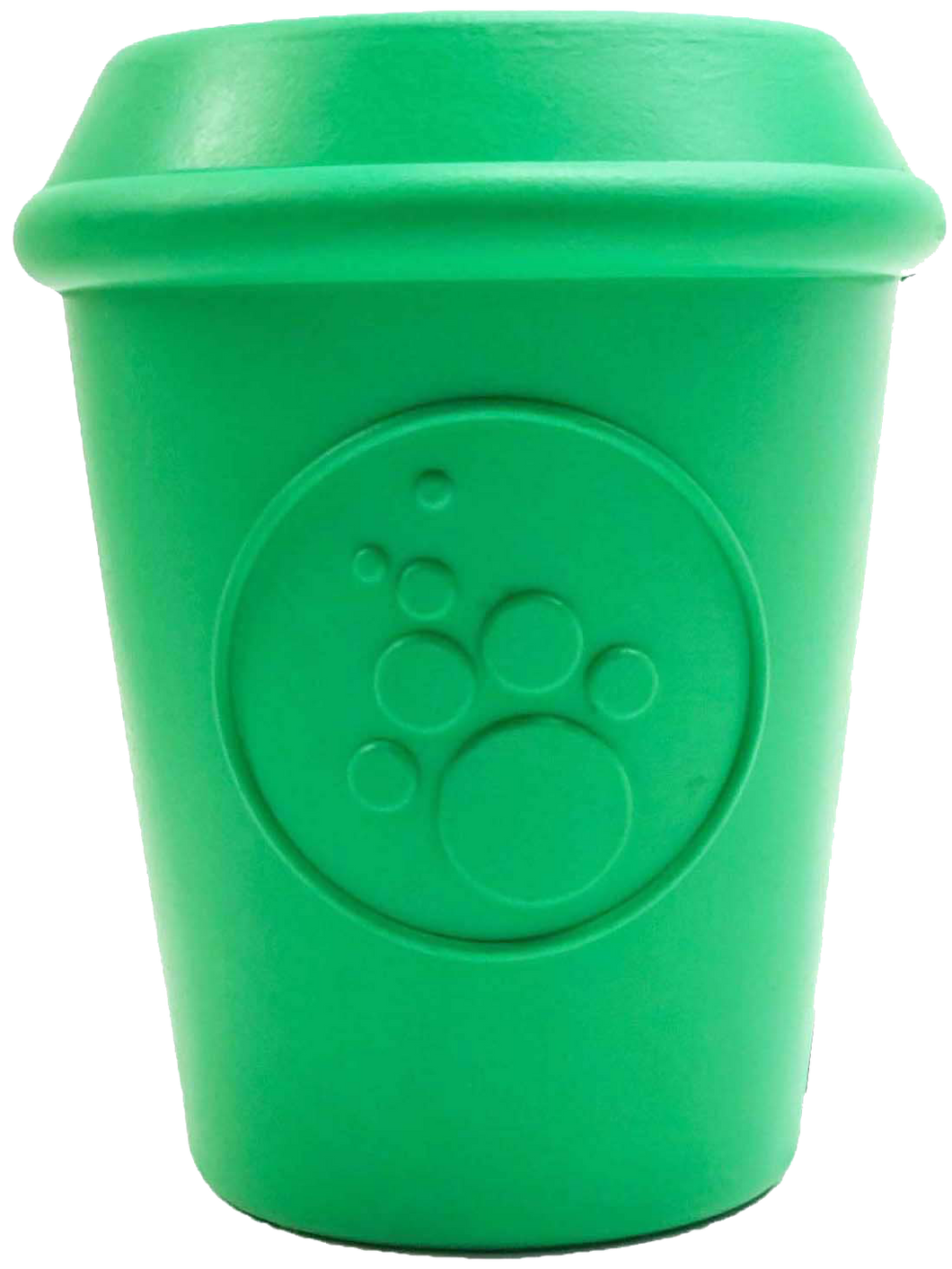 Coffee Cup Durable Rubber Chew Toy and Treat Dispenser - Green