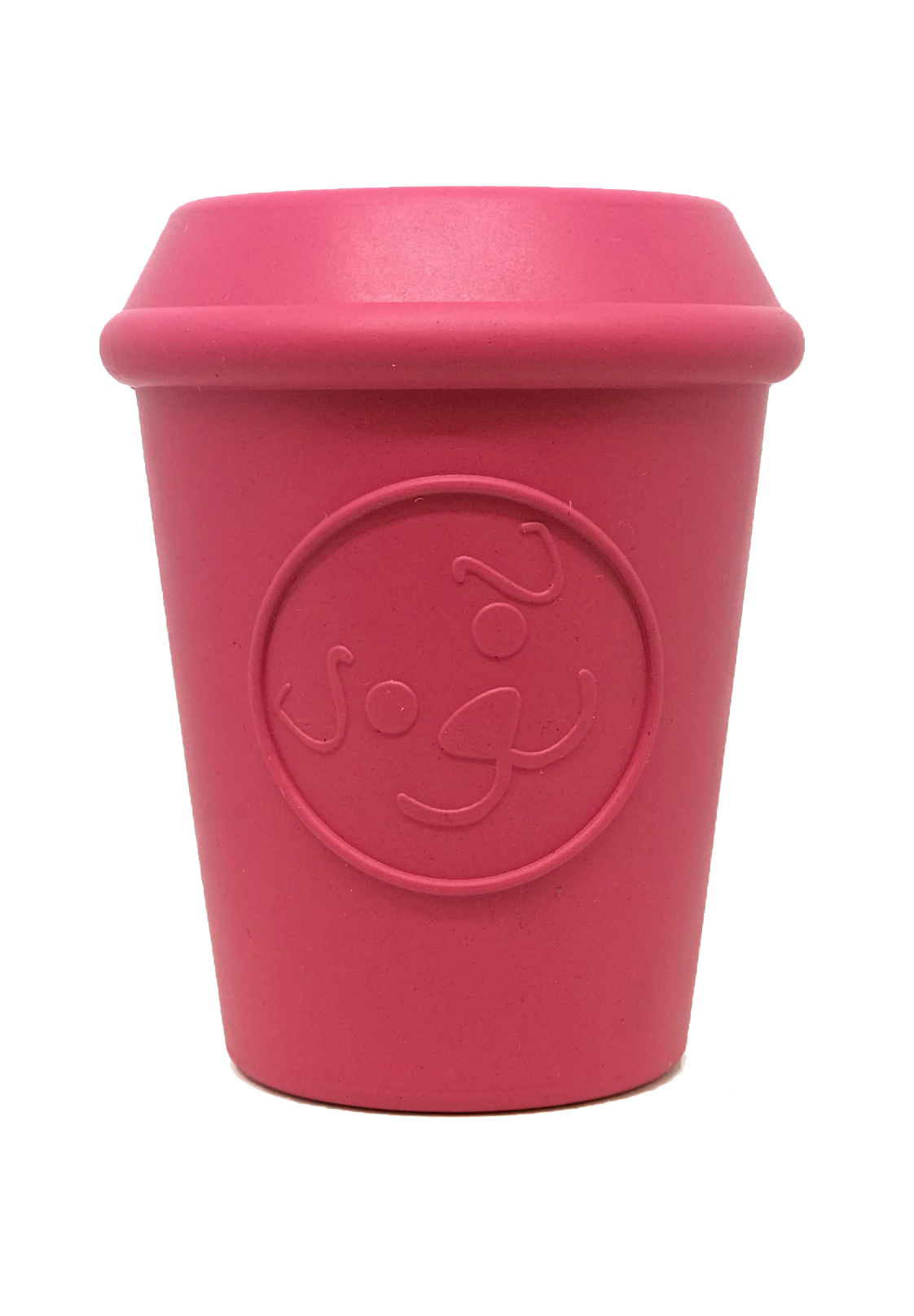 Coffee Cup Durable Rubber Chew Toy & Treat Dispenser - Pink