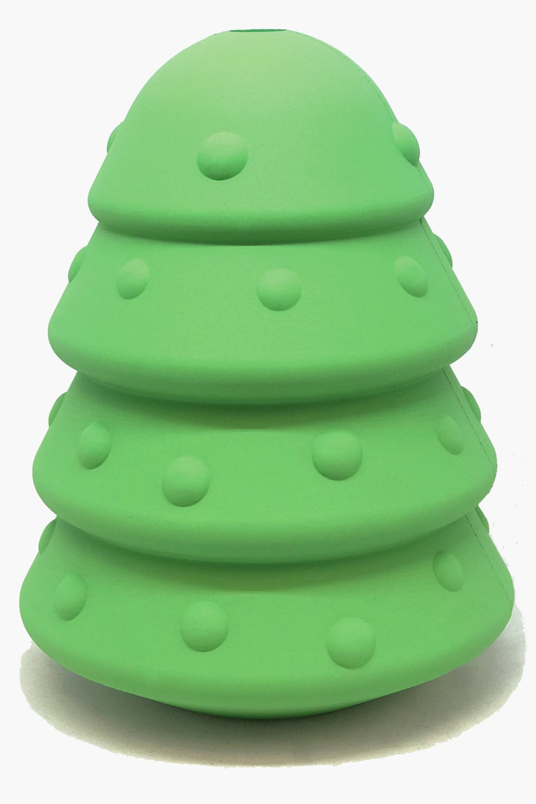 CHRISTMAS TREE DURABLE RUBBER CHEW TOY & TREAT DISPENSER - GREEN